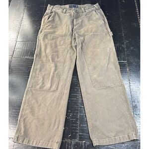Abercrombie & Fitch Baggy Double Knee Pants Mens 32x30 Olive Green Workwear